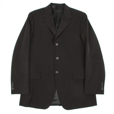 プラダPRADA ポリノッチドラペル3Bジャケット 黒