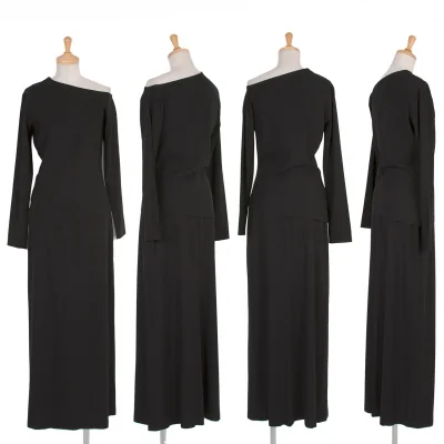 ジャンポールゴルチエ クラシックJean Paul GAULTIER CLASSIQUE アセテートポリアシンメトリーセットアップスーツ 黒