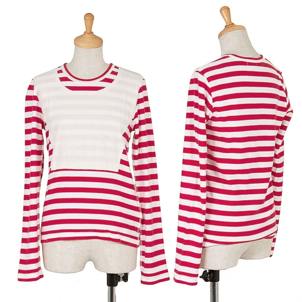 【SALE】コムコム コムデギャルソンCOMME des GARCONS フロント貼付けボーダーカットソー
