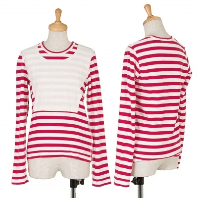 【SALE】コムコム コムデギャルソンCOMME des GARCONS フロント貼付けボーダーカットソー