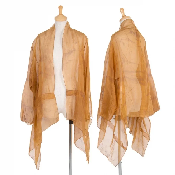 SENSOUNICO Silk see-through cardigan Camel About M K-48916_001