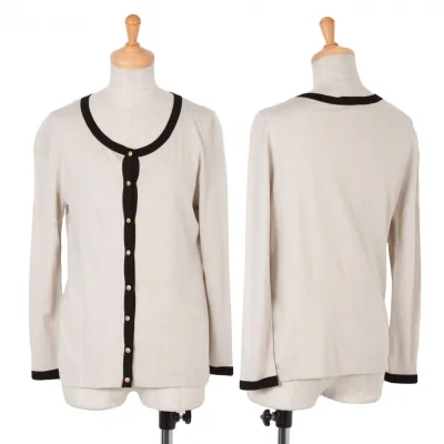 【SALE】ボールジーBALLSEY 配色パイピングカーディガン ベージュ黒