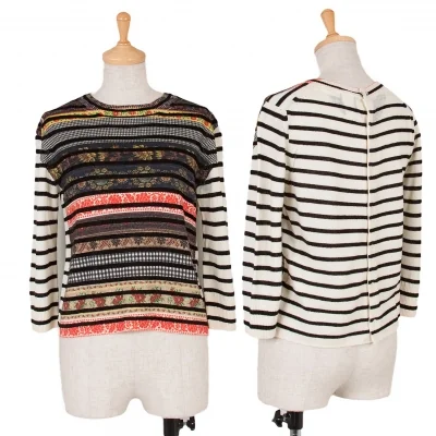 【SALE】タオ コムデギャルソンtao COMME des GARCONS プリントボーダーニットブラウス