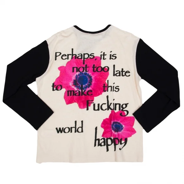 ヨウジヤマモト プールオムYohji Yamamoto POUR HOMME PoppyプリントビッグTシャツ