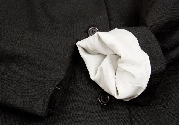 ロメオジリROMEO GIGLI ウールポリドレープカラージャケット 黒9 (K-49305)