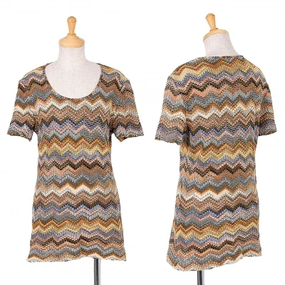 ミッソーニMISSONI ジグザグニットTシャツ マルチ