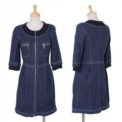 【最終値下げ】ミュウミュウMIU MIU デニムリブデザインワンピース