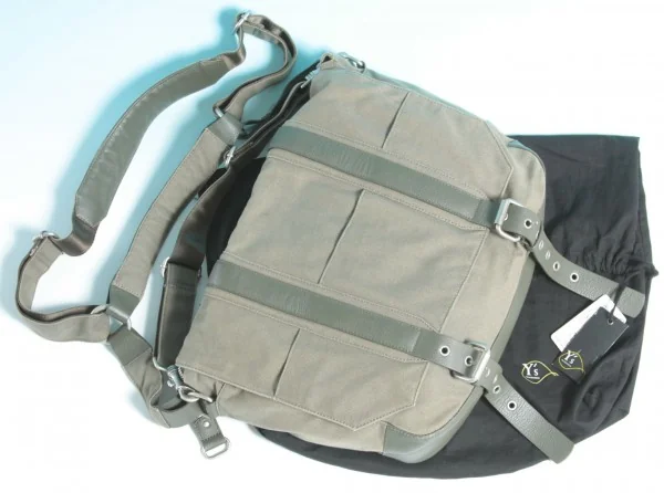 Y s Mandarina Leather switching design shoulder bag(K-3526) khaki  K-3526_001