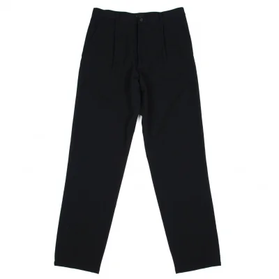 ヨウジヤマモトノアールYohji Yamamoto NOIR ウールタックテーパードパンツ 黒