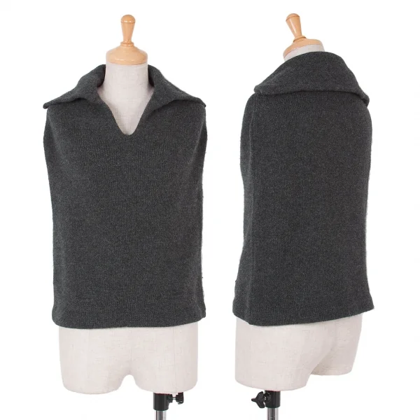 【SALE】ヨウジヤマモトファムYohji Yamamoto FEMME ウールプルオーバーニットポンチョ