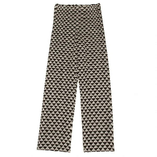 PLEATS PLEASE Pleated Triangle Print Pants Black,Ivory About M K-49889_001