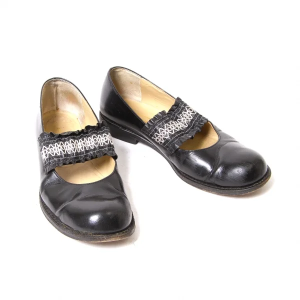 【SALE】トリココムデギャルソンtricot COMME des GARCONS ステッチギャザーストラップレザーシューズ