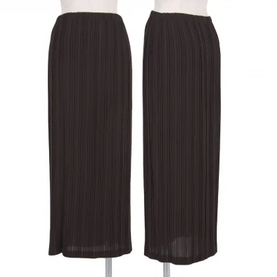 【SALE】ヒロコビスHIROKO BIS ポリプリーツスカート こげ茶