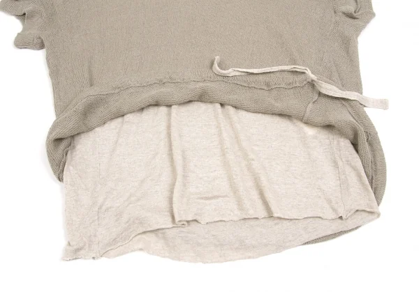 (SALE) Y's Knit Layered Design T-shirt K-50099_007