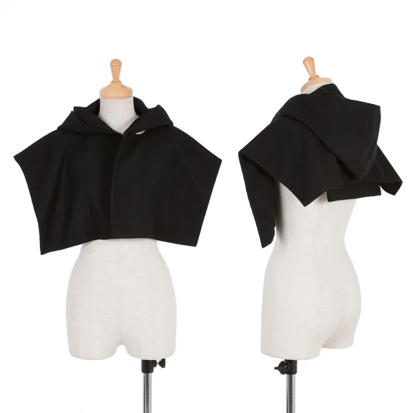 コムデギャルソンCOMME des GARCONS フラノウールフーデッドケープ