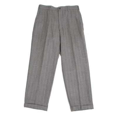 コムデギャルソン オムプリュスCOMME des GARCONS HOMME PLUS ウールストライプパンツ グレー濃淡