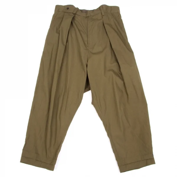 REGULATION Yohji Yamamoto Dropped Crotch Pants Khaki 2 K-50193_001