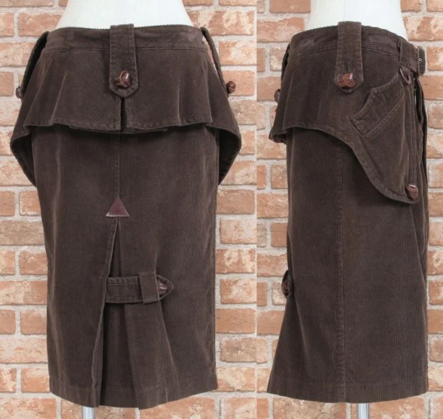 DSQUARED2 Corduroy design skirt(P-493) P-493_004