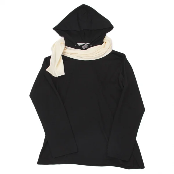 ヨウジヤマモト プールオムYohji Yamamoto POUR HOMME フードストールドッキングカットソー