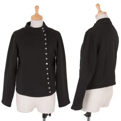 【SALE】アニエスベーagnes b. ライダースデザインスナップボタンスウェットカーディガン 黒