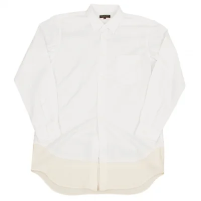 コムデギャルソンオムプリュスCOMME des GARCONS HOMME PLUS ウール裾切り替えコットンシャツ