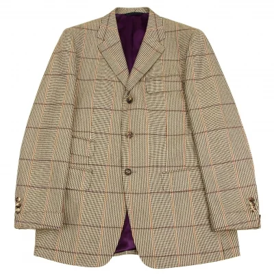 ポールスミス バニーロジャーコレクションPaul Smith BUNNY ROGER COECTION ツイードチェックジャケット ベージュ紫カーキ他