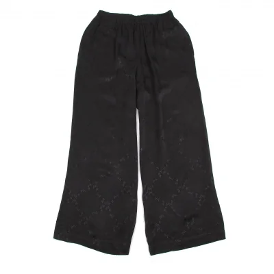 コムコム コムデギャルソンCOMME des GARCONS 唐草チェックイージーパンツ 黒