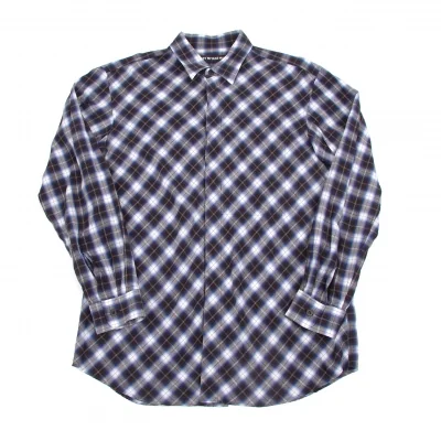 【SALE】イッセイミヤケ メンISSEY MIYAKE MEN テンセル比翼チェックシャツ
