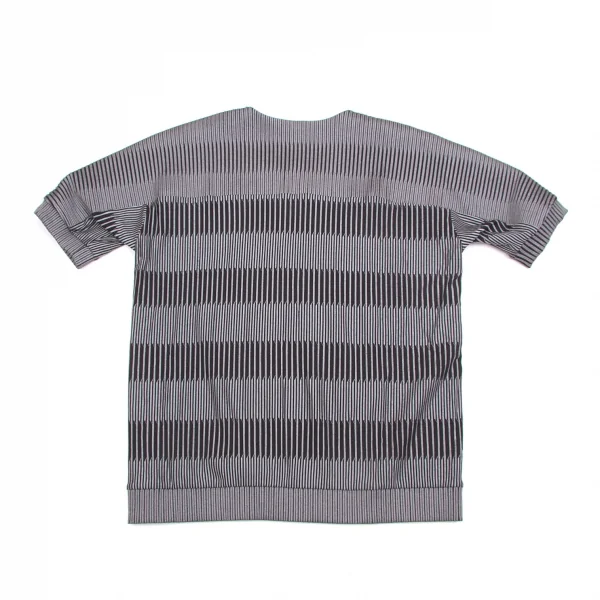 ISSEY MIYAKE MEN Geometry Jacquard T Shirt Black,Grey 3 (K-51330)