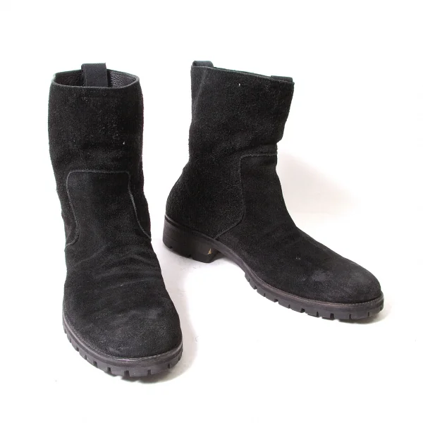 Yohji Yamamoto POUR HOMME Suede Leather Boots Black US 9 K-51357_001