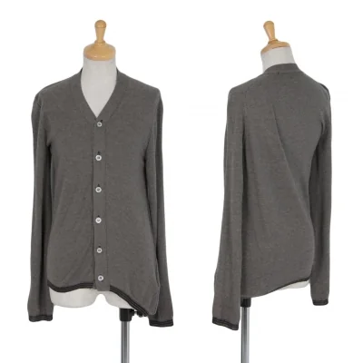 コムデギャルソンCOMME des GARCONS 製品染め斜行カーディガン チャコール黒