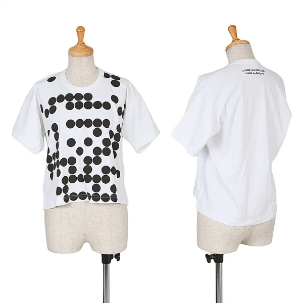 COMME des GARCONS Polka dot print T Shirt White,Black SS K-51401_001