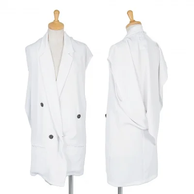 ヨウジヤマモト ファムYohji Yamamoto FEMMEドレープデザインダブルブレストジレ
