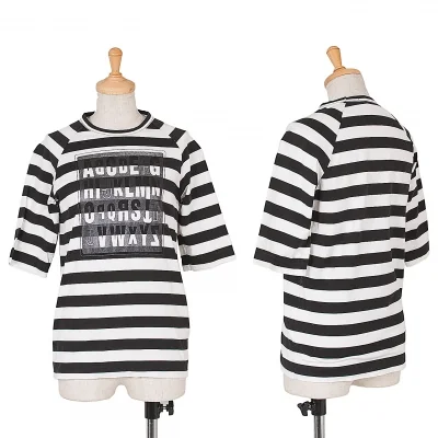 トリココムデギャルソンtricot COMME des GARCONS アルファベットプリントボーダーTシャツ