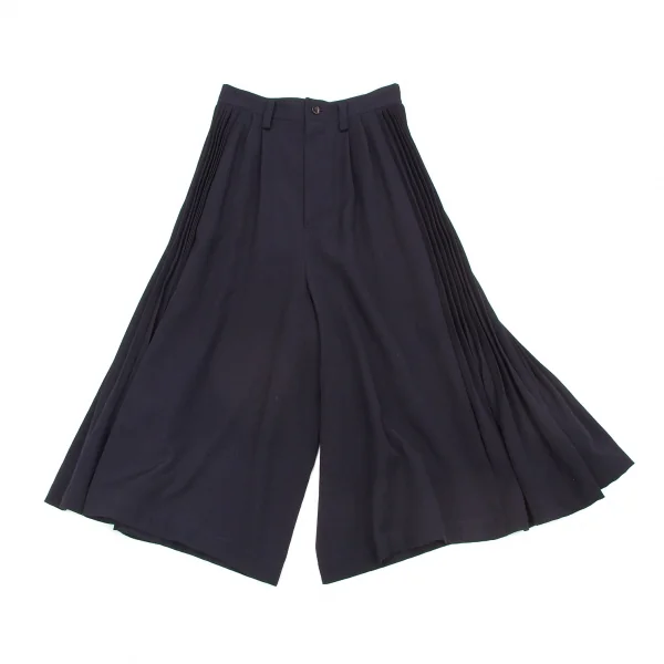 コムデギャルソンCOMME des GARCONSサイドプリーツガウチョパンツ 濃紺