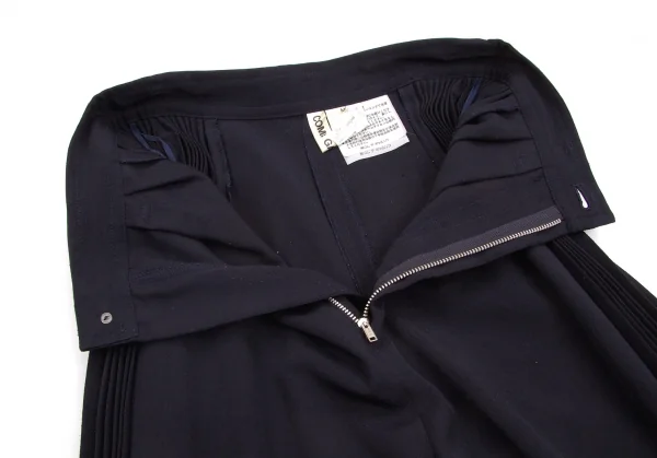 コムデギャルソンCOMME des GARCONSサイドプリーツガウチョパンツ 濃紺