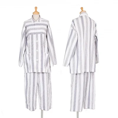 ローブドシャンブル コムデギャルソンrobe de chambre COMME des GARCONS ストライプ切替セットアップ 白紺