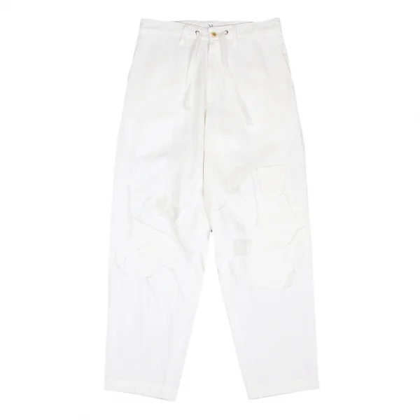 Y's Knee patchwork design pants White 2 K-52511_001