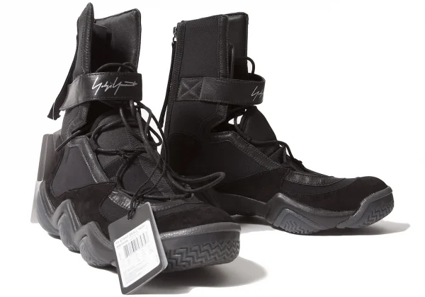 【最終値下げ】新品！ヨウジヤマモト ファムYohji Yamamoto FEMME YY STRAP BBALL HIGH BB3808 レースアップデザインブーツスニーカー