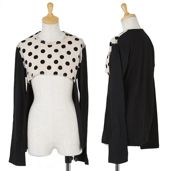 【SALE】コムデギャルソンCOMME des GARCONSフロントフロッキードットネットウールカットソー