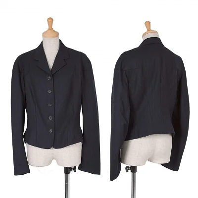 ヨウジヤマモトファムYohji Yamamoto FEMMEストライプショートジャケット