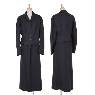 ヨウジヤマモトファムYohji Yamamoto FEMME ストライプショートセットアップ