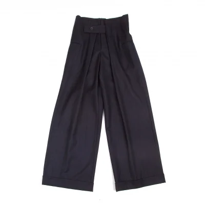 ヨウジヤマモトファムYohji Yamamoto FEMME ストライプタックデザインパンツ