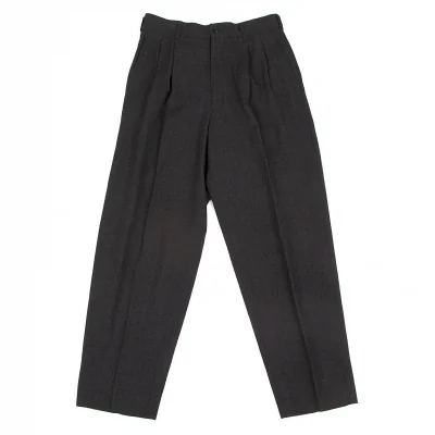 コムデギャルソンオムCOMME des GARCONS HOMME ウールツータックテーパードパンツ 霜降りグレー