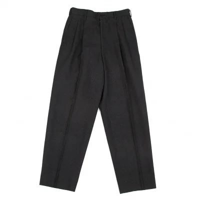 コムデギャルソンオムCOMME des GARCONS HOMME ウール格子地ツータックパンツ グレー黒