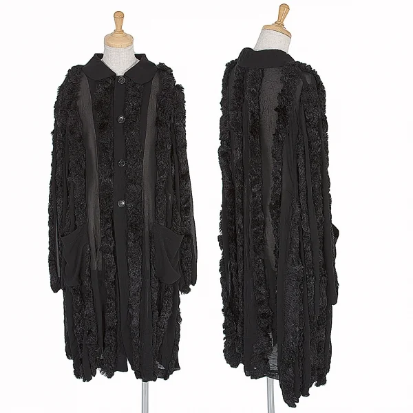 コムデギャルソンCOMME des GARCONSファーテープ切替シフォンシャツワンピース