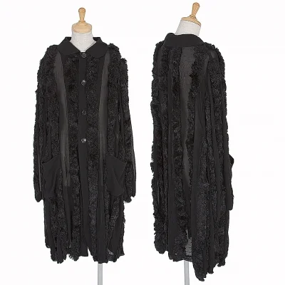 コムデギャルソンCOMME des GARCONSファーテープ切替シフォンシャツワンピース