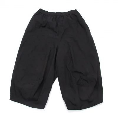 コムコム コムデギャルソンCOMME des GARCONS ポリ製品染めドット柄切替パンツ 黒