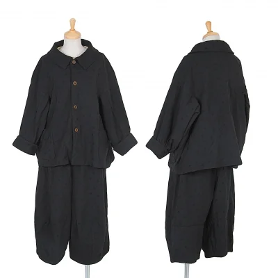 コムコム コムデギャルソンCOMME des GARCONS ポリ製品染めドット柄セットアップ 黒