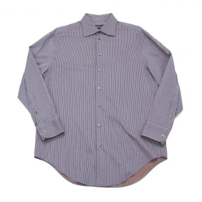 【SALE】黒タグ ジョルジオ アルマーニGIORGIO ARMANI ストライプドレスシャツ